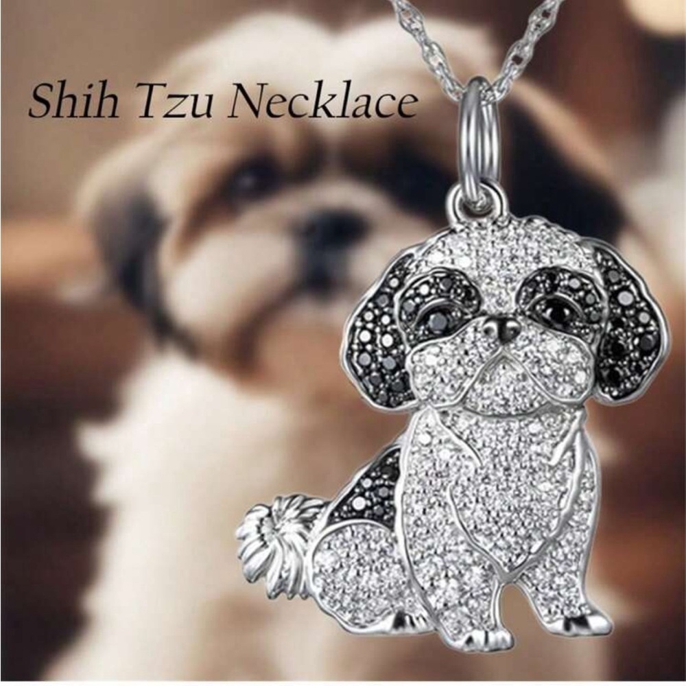 Shih Tzu Rhinestone Necklace
